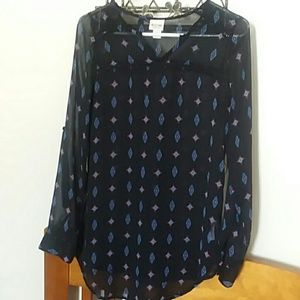 Sheer Aztec inspired blouse